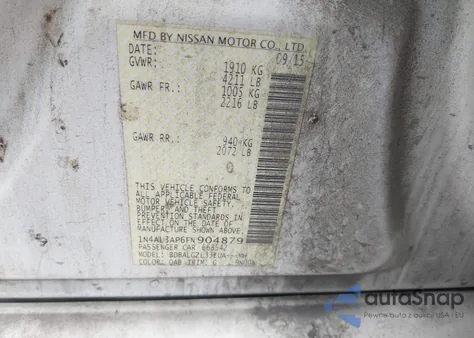 2015 Nissan Altima 2.5 S from USA, damaged, VIN 1N4AL3AP6FN904879